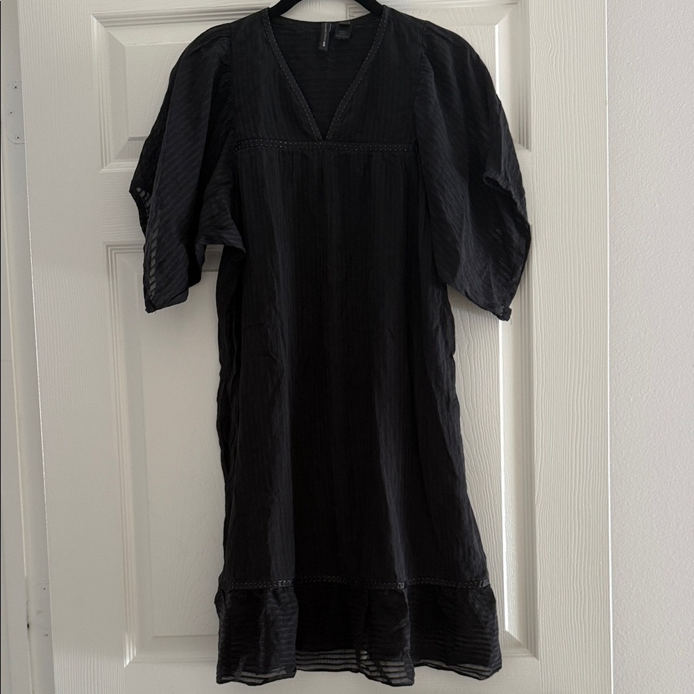 Mango Black V-Neck Midi Dress